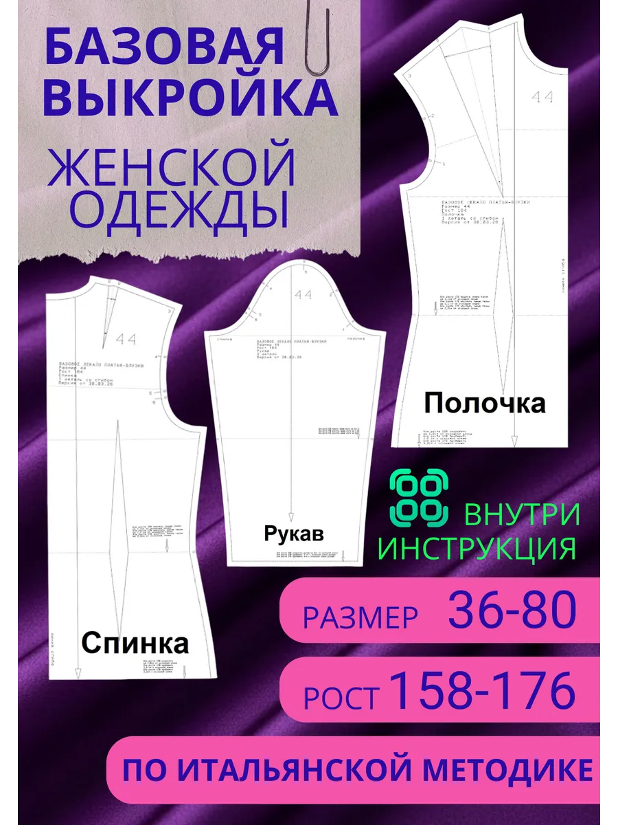 Базовая выкройка для женской одежды Шаблон для шитья