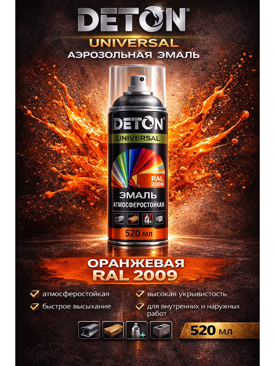 Аэрозольная краска в баллончике оранжевая