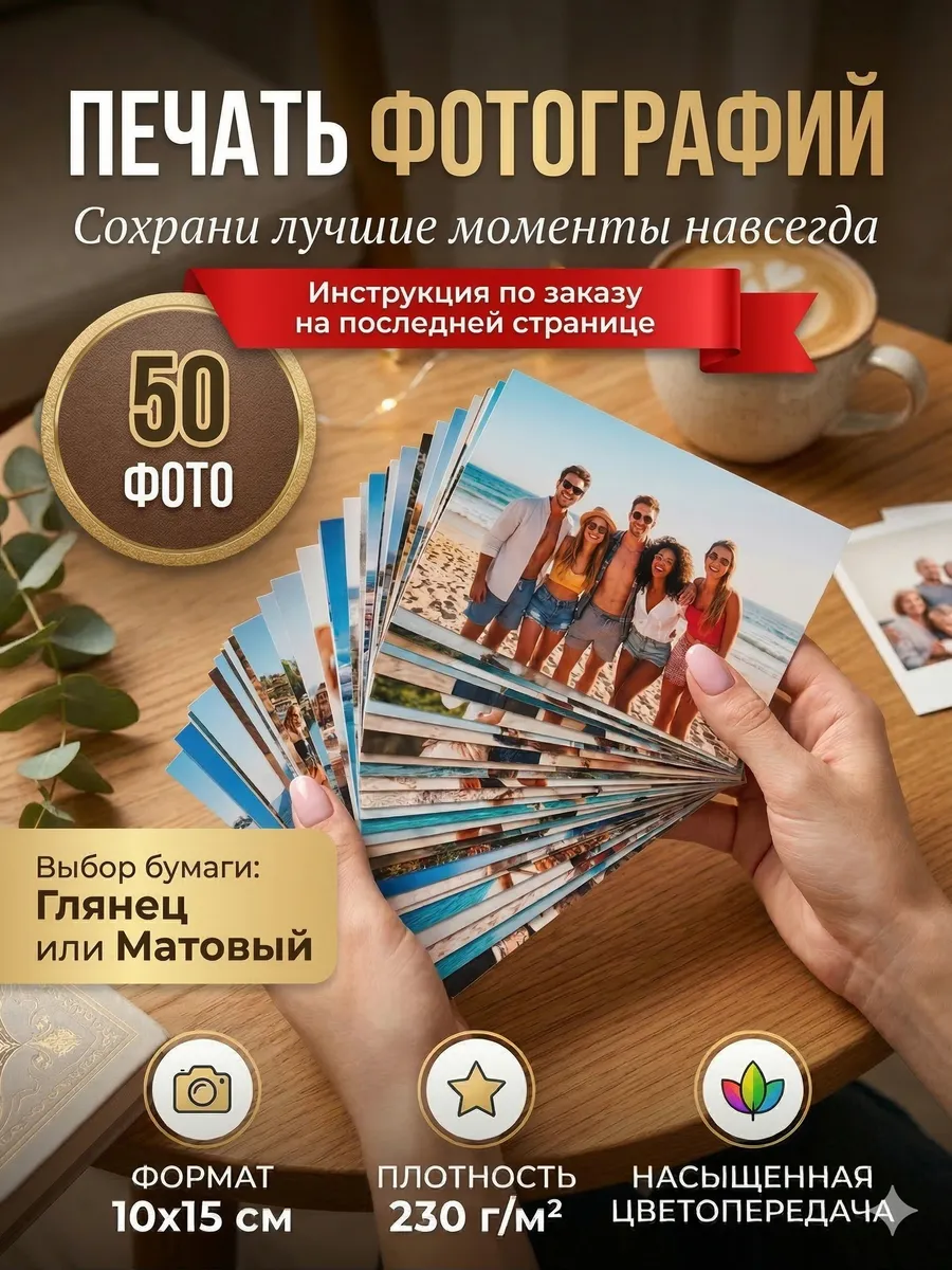 Печать фотографий 10х15 набор 50 шт Распечатка фото