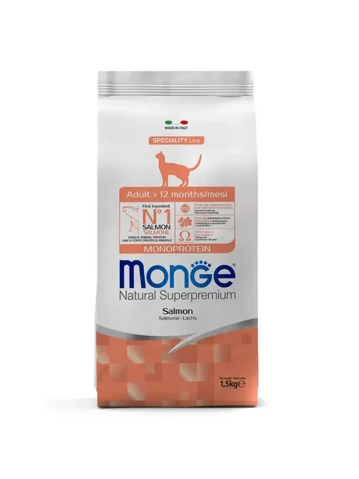 Сухой корм MONGE Monoprotein Кошек для собак, взрослые, 1,5 кг, фото 2