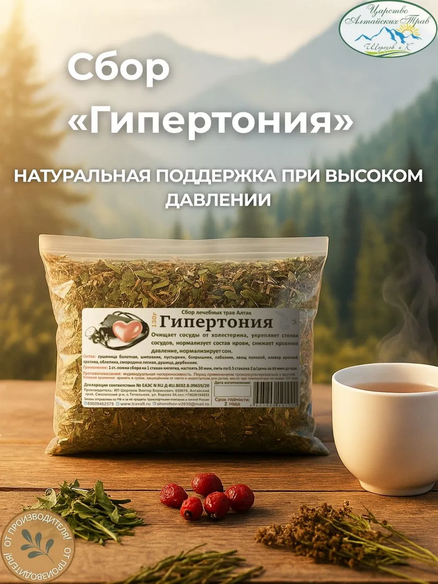 Сбор "Гипертония" Алтайские травы, 130гр