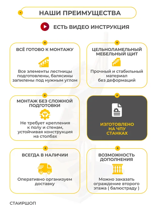 Лестница деревянная на второй этаж проем 770х1895 мм, 770x1895 мм, фото 3