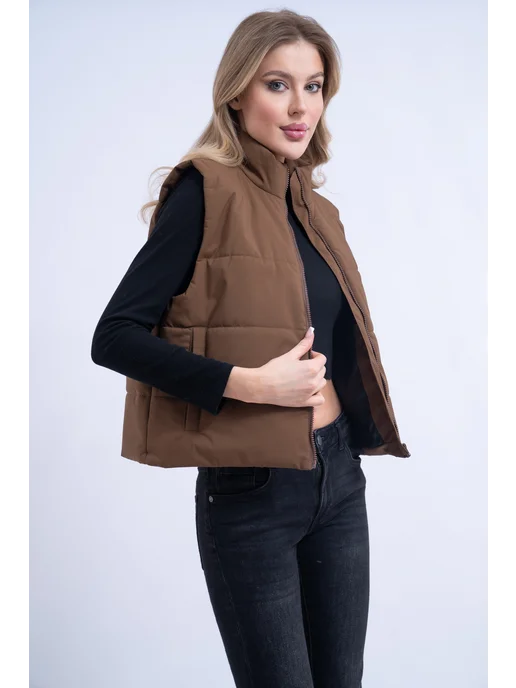 Sam's store Жилетка утепленная осенне-весенняя, коричневый, фото 7