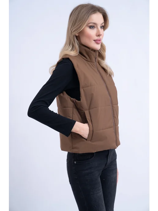 Sam's store Жилетка утепленная осенне-весенняя, коричневый, фото 8
