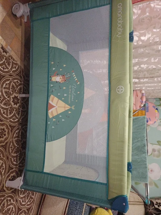 AmaroBaby Манеж кровать с матрасом складной для новорожденных 2 в 1, вариант, фото 3