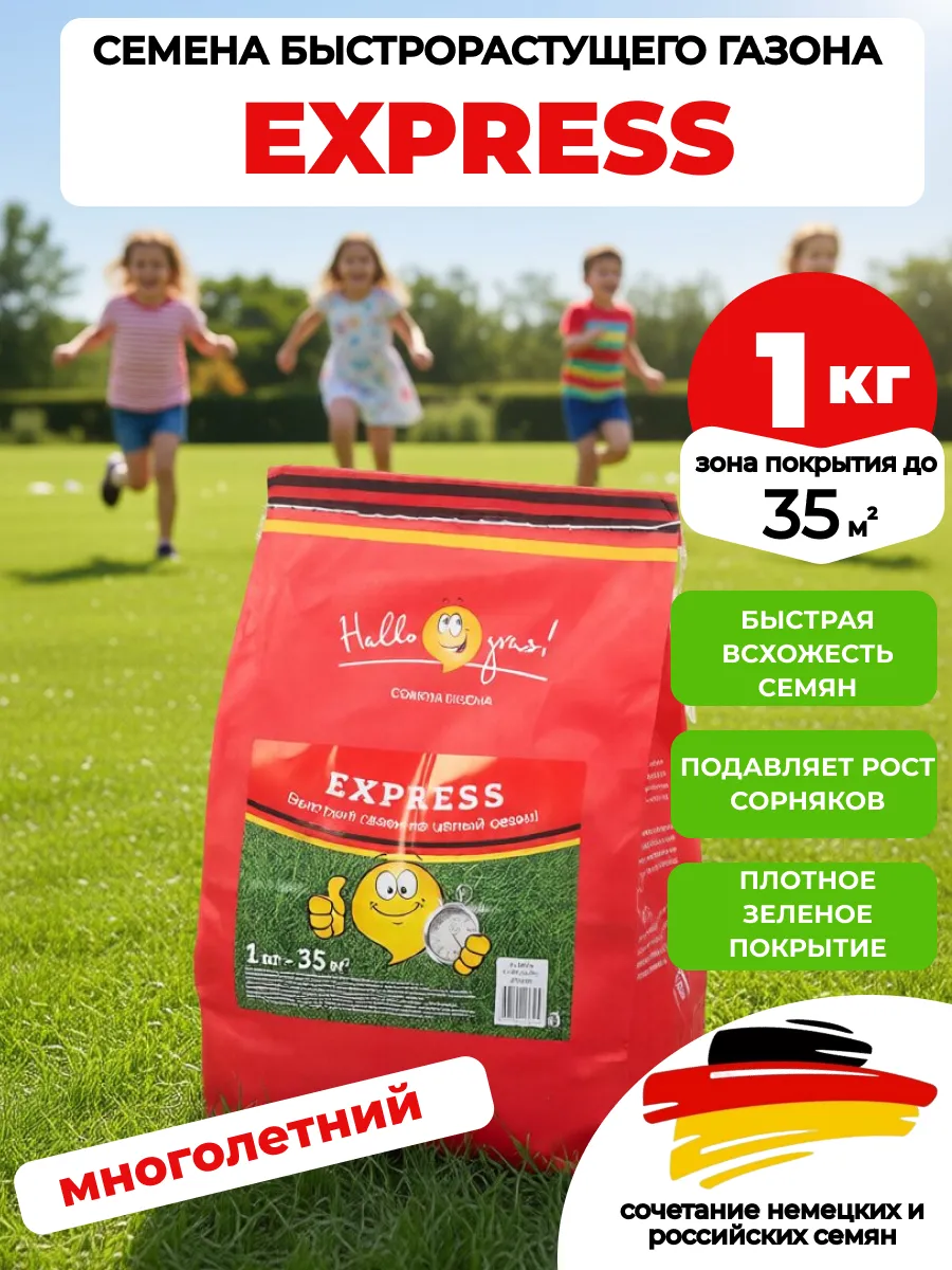 Семена Газона, Express, 1 кг, ГазонCity