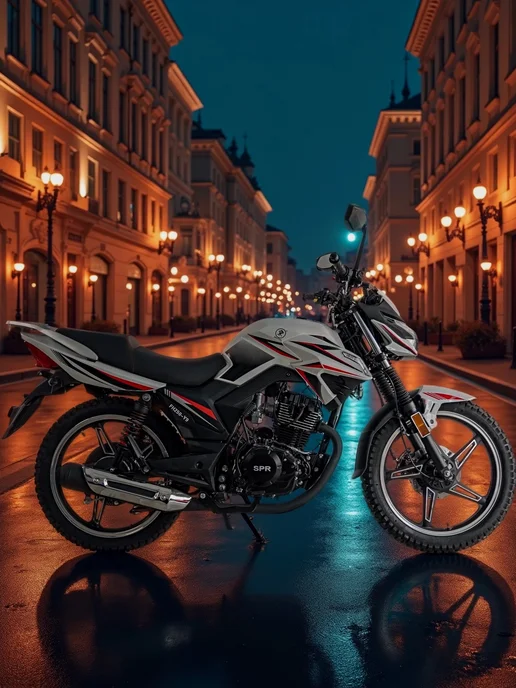 Мотоцикл взрослый дорожный SPRMOTORS FORTE FH250-Y9 черный 196 кубов, белый, фото 2