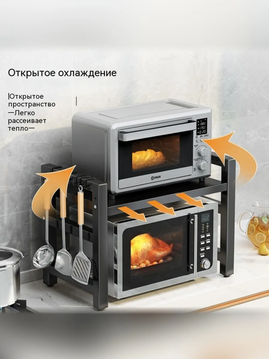 Регулируемая стойка для микроволновой печи и духовки