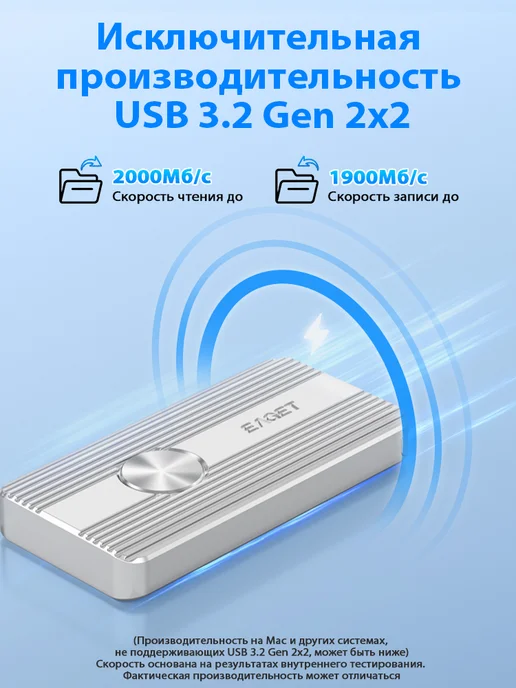 EAGET Внешний ssd 512 ГБ Type-C USB 3.2, 512 ГБ, фото 2
