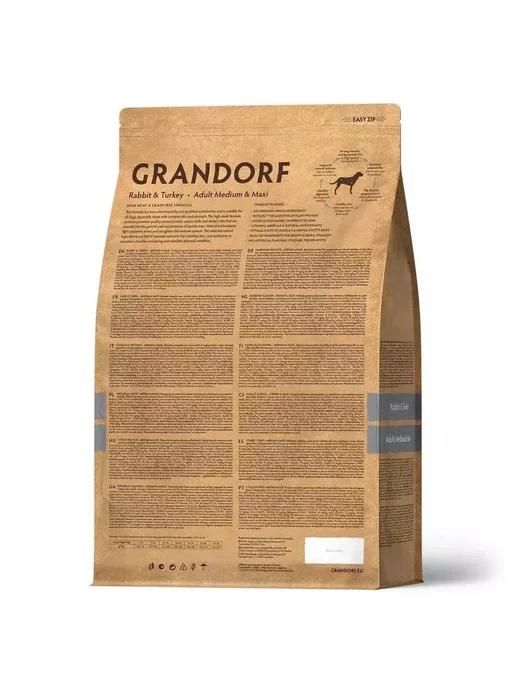 Сухой корм Grandorf' для собак, крупные, средние, индейка, кролик, 20 кг, фото 2