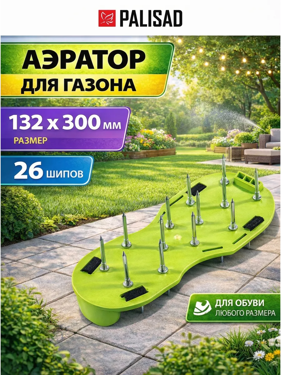 Аэратор для газона (скарификатор), 132х300 мм, 64498
