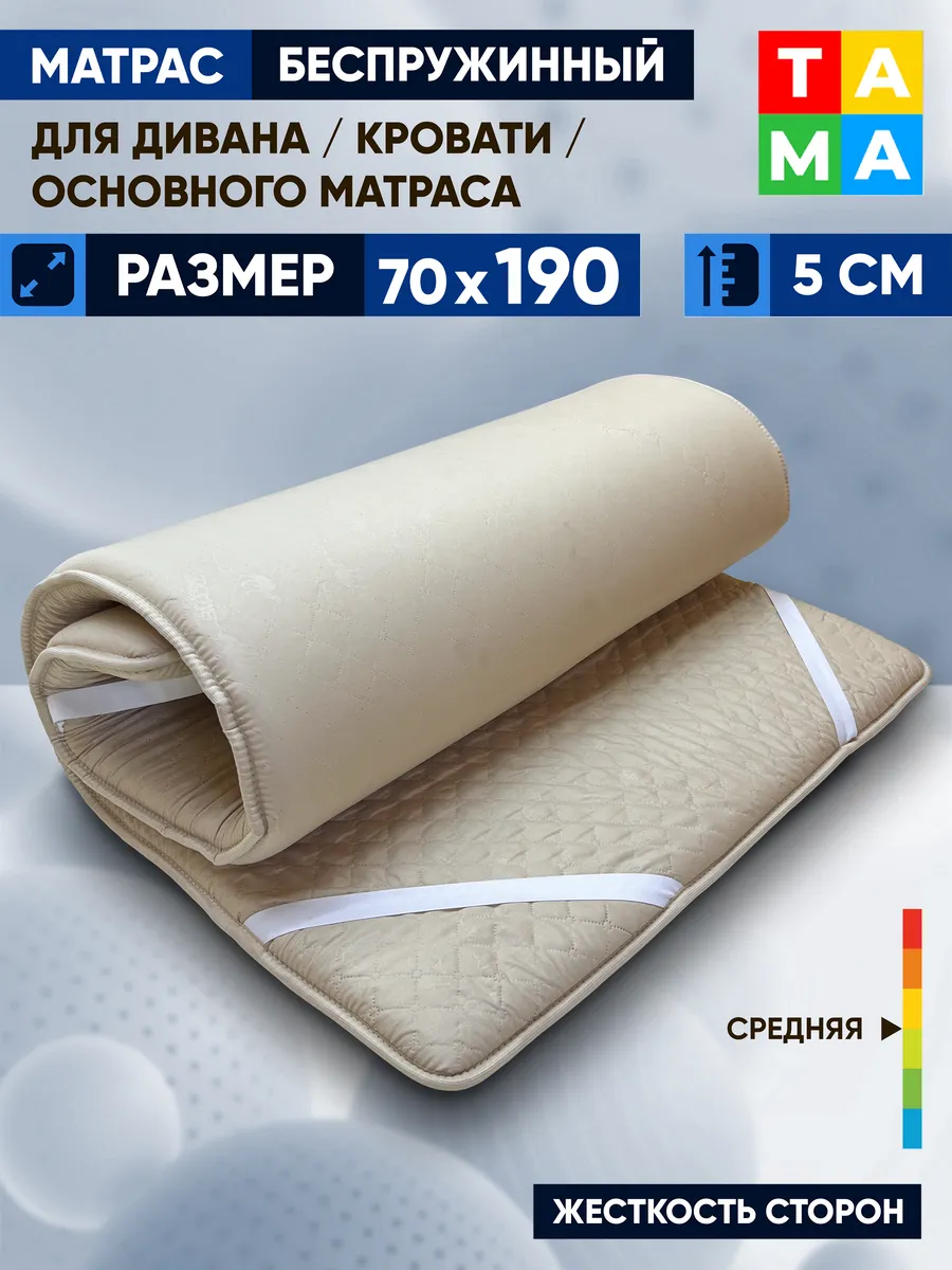 Матрас беспружинный 70х190 топпер
