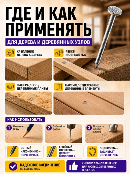 СтальКрепеж Гвозди ершеные оцинкованные 3.1х70 (5кг), 3.4x90, 4 кг, фото 5