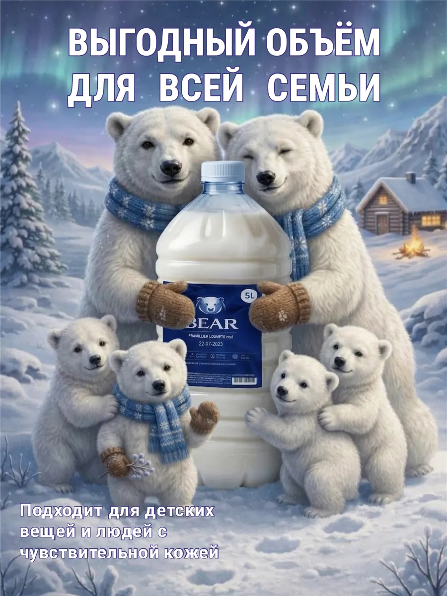 Гель для стирки BEAR 5 л аромат лотоса фото 2