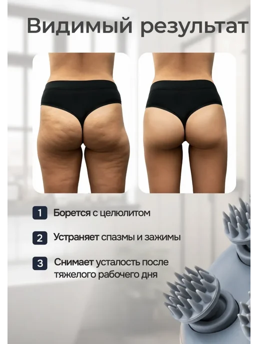 Массажер для головы и тела расслабляющий ручной, серый, фото 5