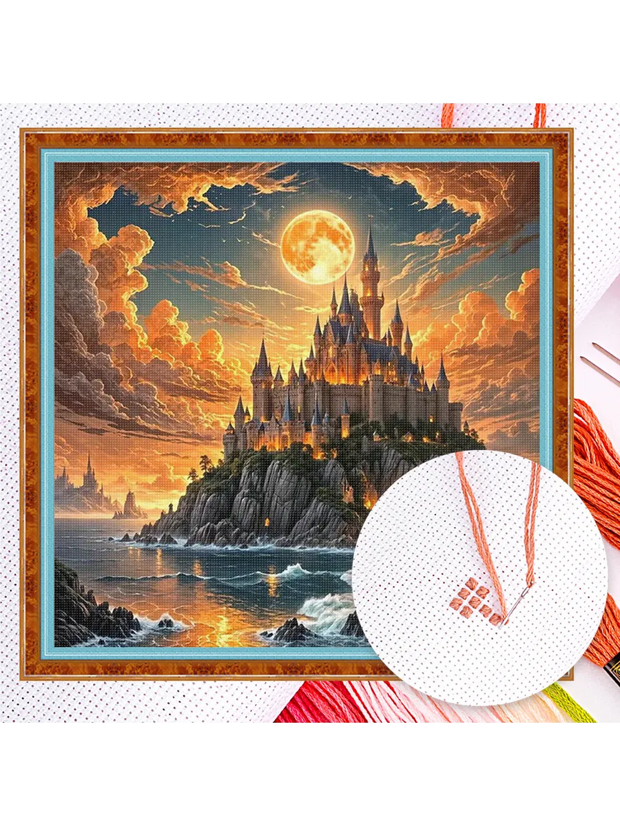 Castle Castle для дома набор вышивки крестом 14К 40x40см