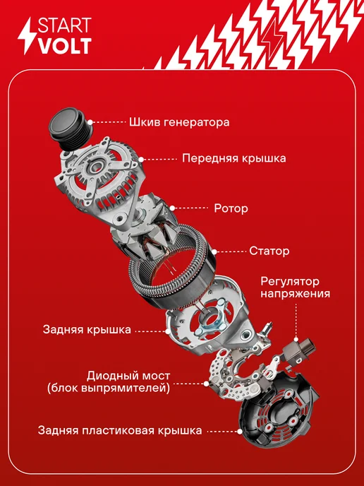 STARTVOLT Регулятор напряжения генератора Land Rover Range Rover IV, вариант, фото 4