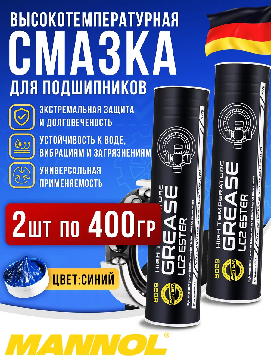 Смазка для подшипников синяя высокотемпературная 2шт