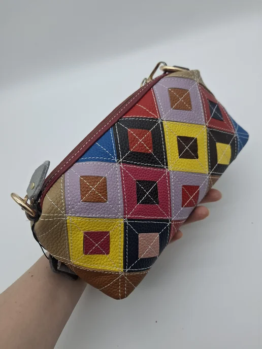 Ali Mia Сумка клатч косметичка кожаная, фиолетовый, фото 2