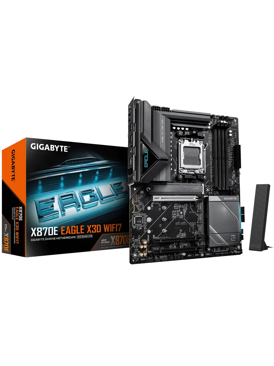 Gigabyte Материнская плата X870E EAGLE X3D WIFI7 AM5 AMD X870E ATX RT
