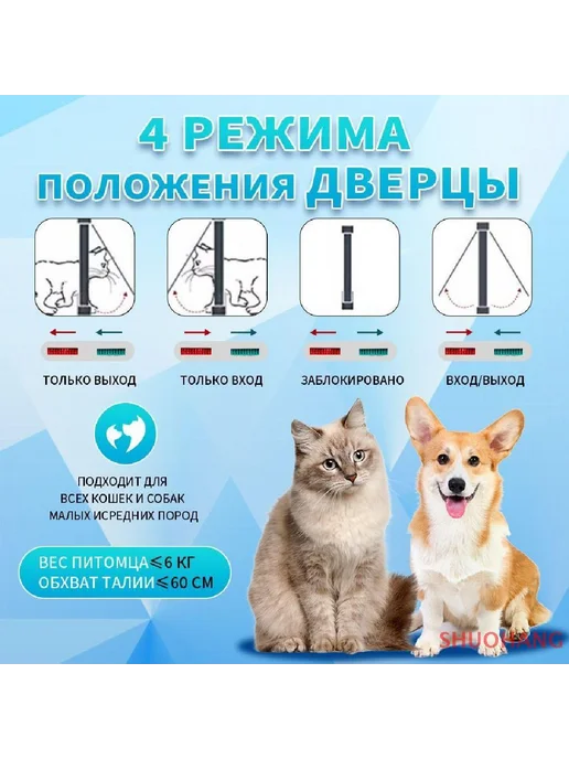 Дверца для кошек Дверца для животных Лаз для питомцев, белый, фото 3