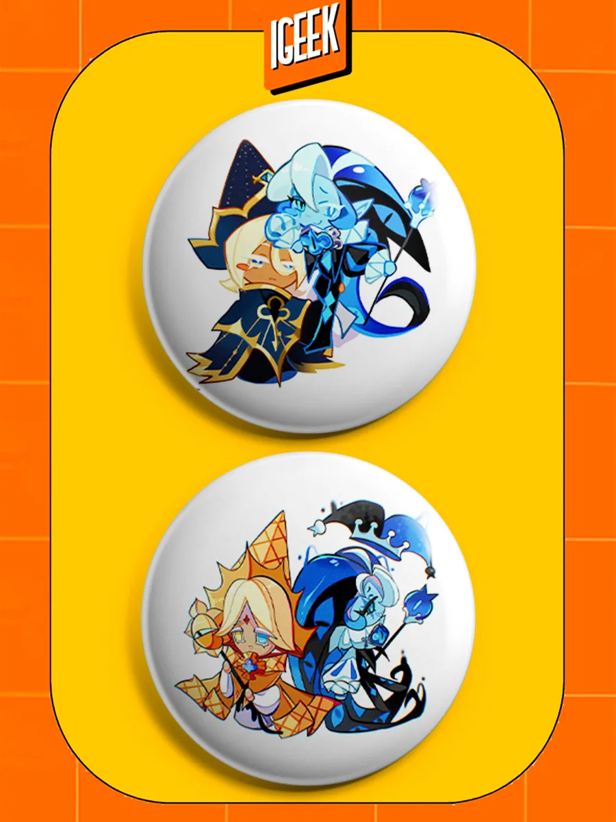 Значки Cookie Run shadow milk x pure vanilla