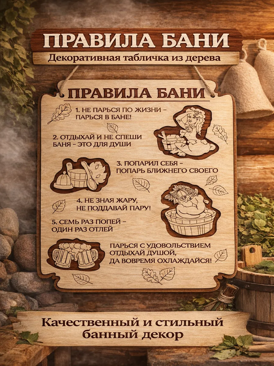 Табличка для бани и сауны