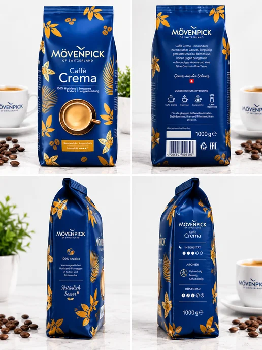 Кофе в зернах Movenpick Caffe Crema 1кг арабика 100%, 1 кг, фото 2