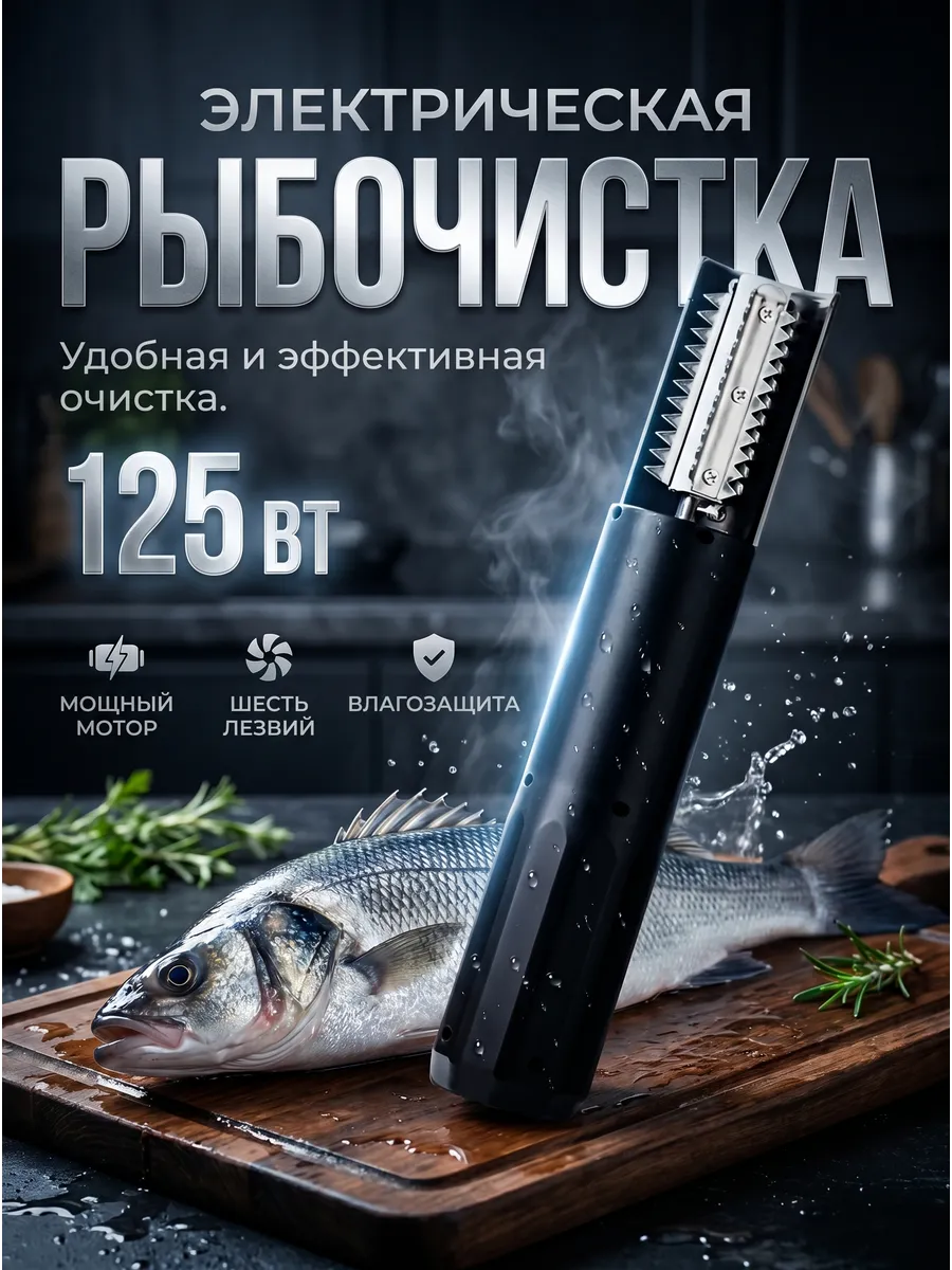 Рыбочистка электрическая аккумуляторная для чистки рыбы