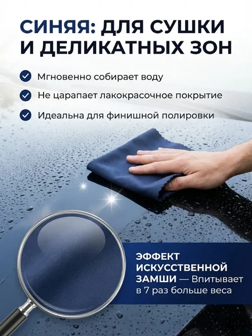 BAYERMA Набор салфеток для авто микрофибра и замша 2 шт, 2 шт, фото 3