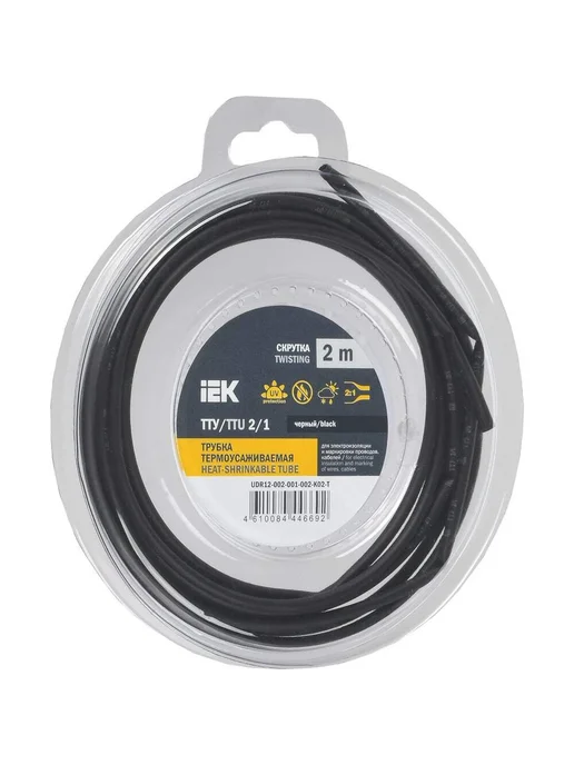 Iek Трубка ТТУ нг-ls 2 1 черная UDR12-002-001-002-K02-T, черный, фото 4