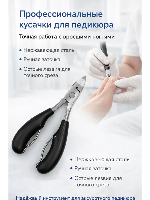 ами88 Кусачки педикюрные маникюрные для ногтей, черный, фото 3