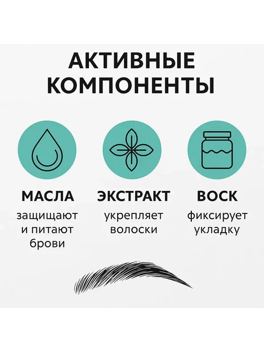 BELLIS Набор для бровей,гель для укладки,краска,трафарет,фиксатор, черный, фото 4