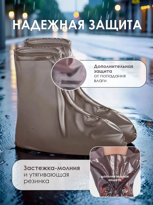 Чехлы-дождевики на обувь, розовый, фото 3