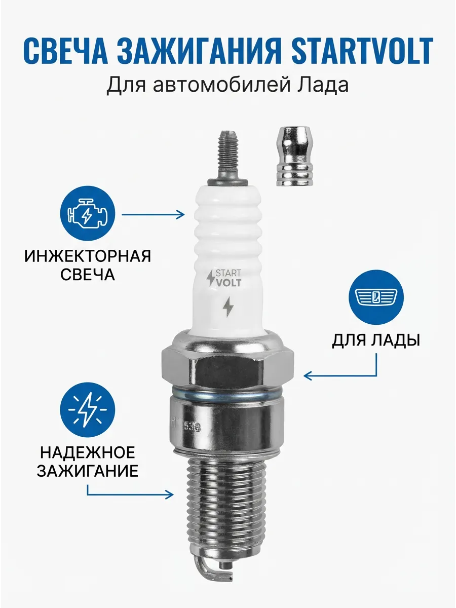 Свечи Ваз 2108-15 инж 8кл (в инд. упак) (зазор 1мм) СтартВОЛЬТ