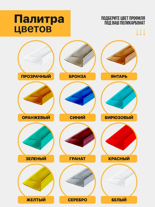 МЕГАУРОЖАЙ Торцевой профиль для поликарбоната 6мм, 1м - 10 шт, 1 м, 5 шт, фото 6