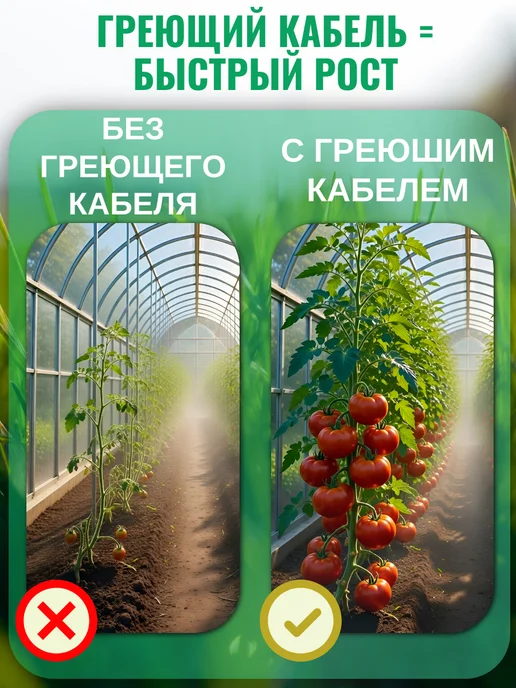 Amiria Обогрев грунта теплицы, греющий кабель 12 метров 192 Вт, 13 м, 16 Вт, фото 3