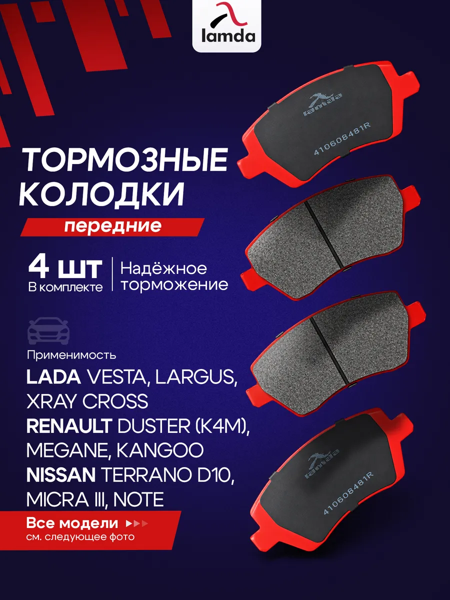 Колодки тормозные передние Веста Ларгус Рено