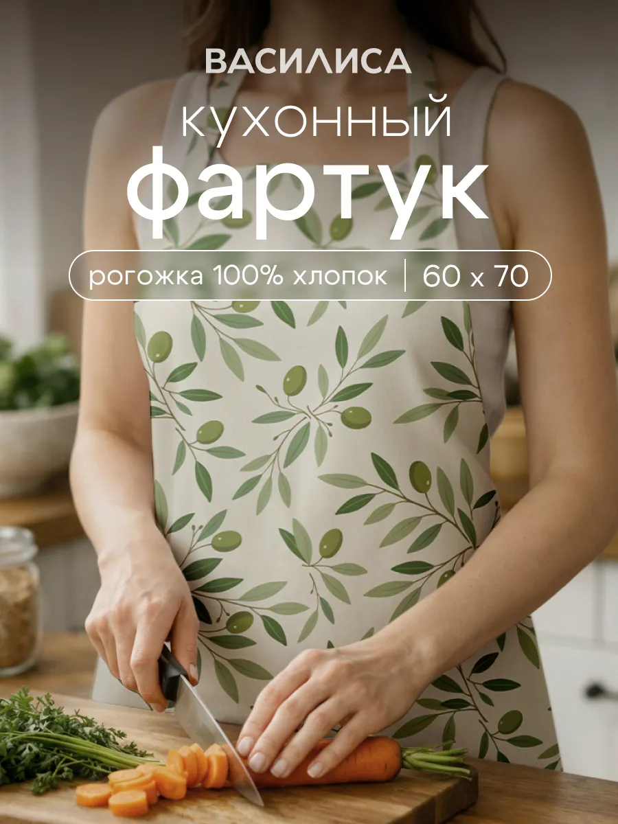Фартук кухонный без кармана хлопок
