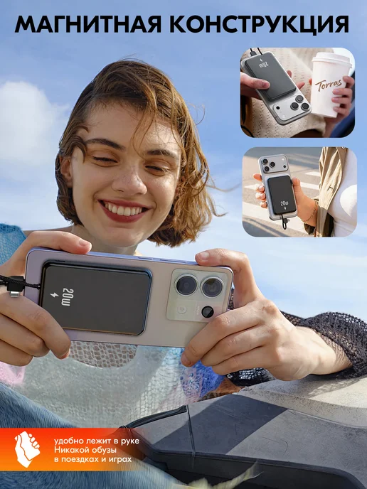 Повербанк 10000mah для телефона внешний аккумулятор, 10000 мАч, фото 3