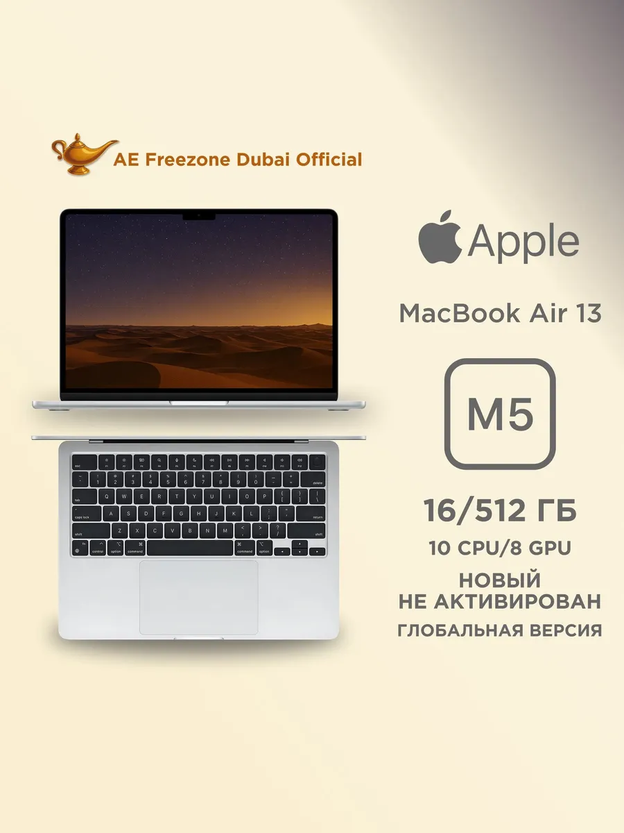 Apple 13.6" Ноутбук MacBook Air 13 M5 10CPU 8GPU 16 512 Silver