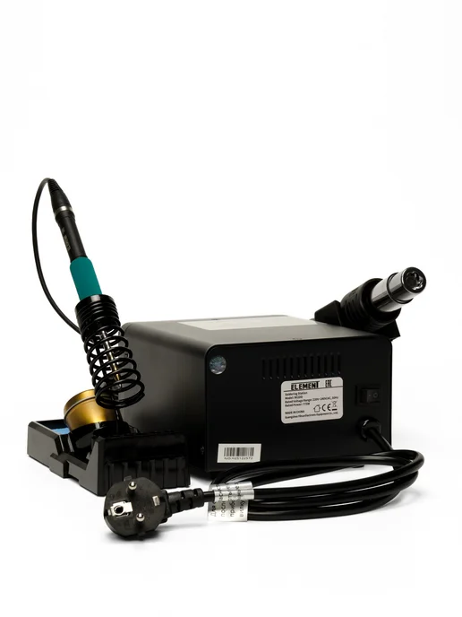 Паяльная станция с феном и паяльником Т12 ELEMENT 902DD, фен+паяльник T12, фото 4