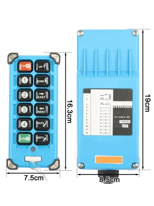 9V.ru Промышленный 8-канальный пульт F21-E2B 12-72В, UHF 868 mhz, вариант, фото 4