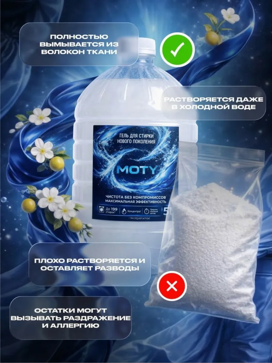 Гель для стирки MOTY 5 л аромат яблоко фото 2