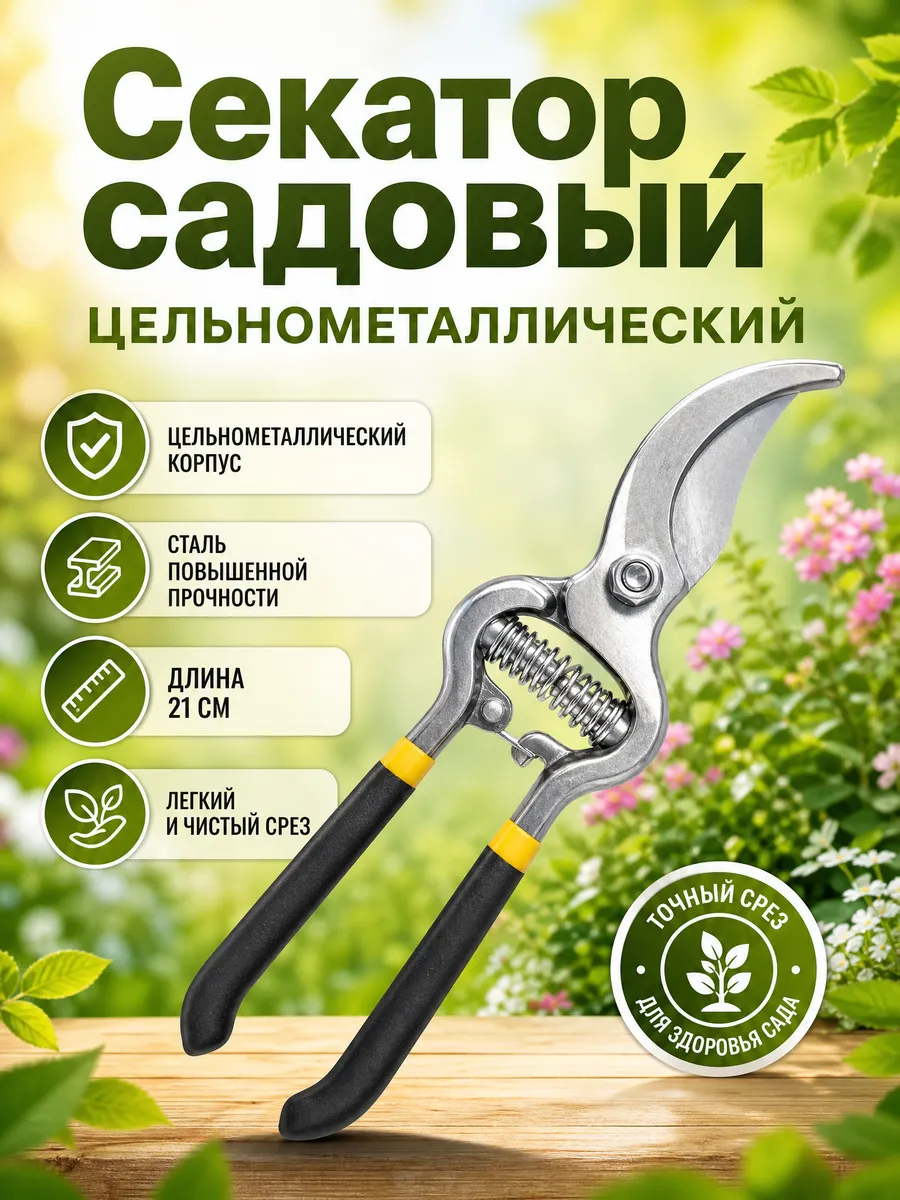Секатор садовый цельнометаллический 8 дюймов
