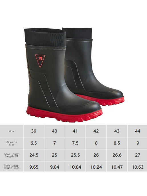 Мужские резиновые сапоги Mid Calf для дождя, утеплённые, цве, вариант, фото 8