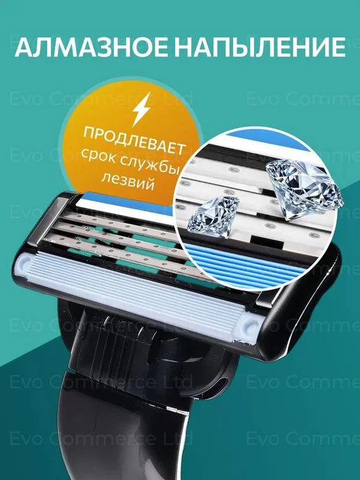 мужские Сменные кассеты с 3 лезвиями для бритья 8 шт, 8 шт, фото 4