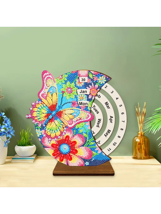 Цветочная бабочка №1 Diamond Painting, деревянный календ, д, вариант, фото 2