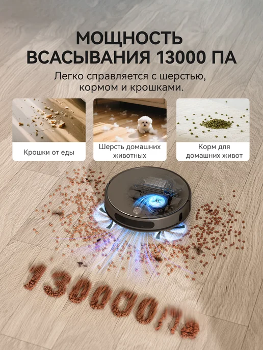 Neatsvor Робот пылесос со станцией самоочистки S700 13000Па, серый, фото 3