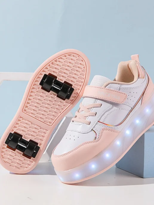 Heelys Кроссовки с колесиками с подсветкой для девочки у2к, розовый, фото 2